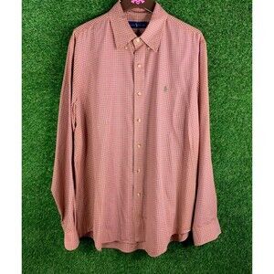 Polo Ralph Lauren Pony Shirt Mens Large L Orange Button Down Slim Fit